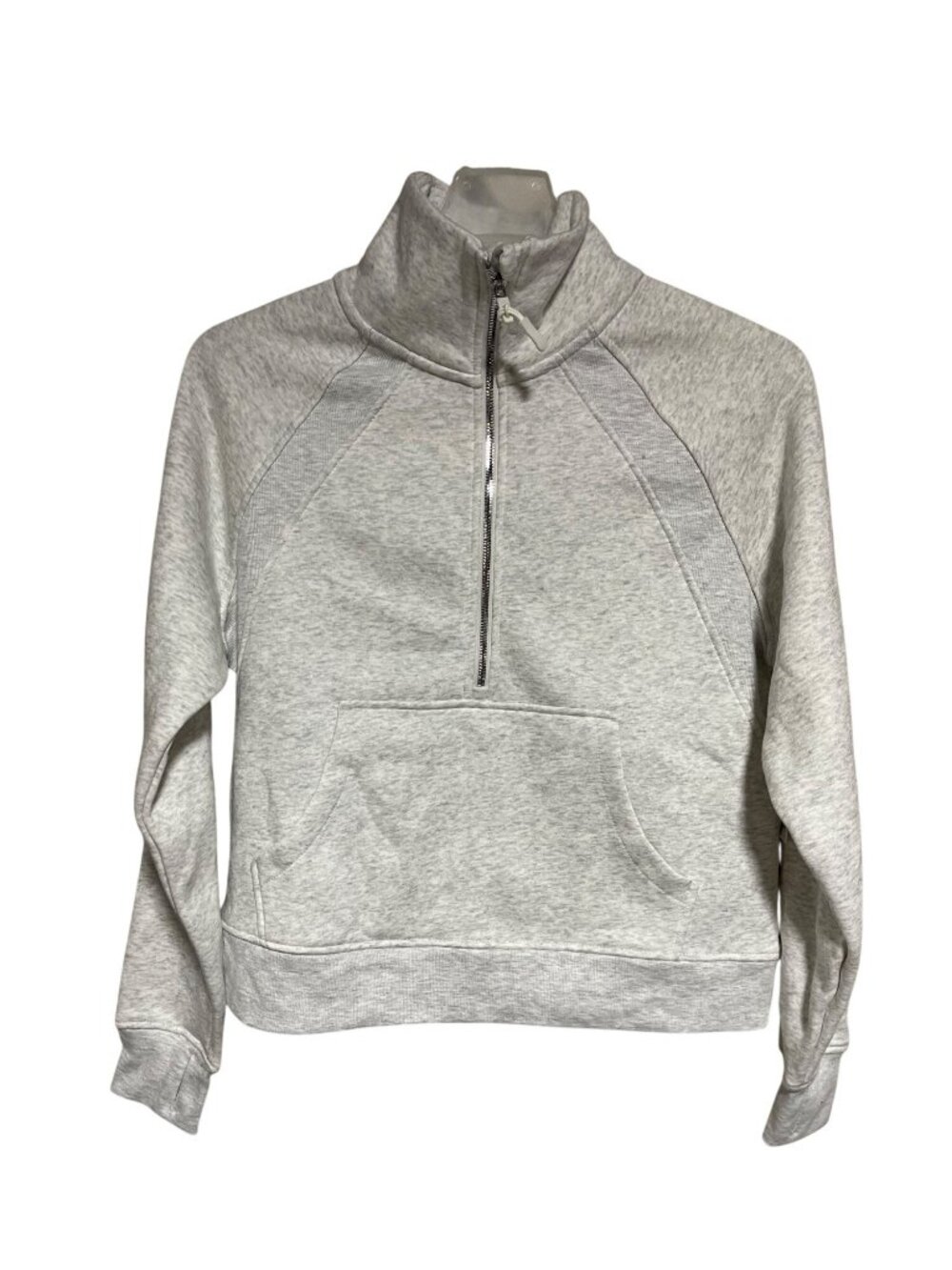 Jockey Womens Mixed Rib Half Zip Sweatshirt Size M Silver Heather Athleisure